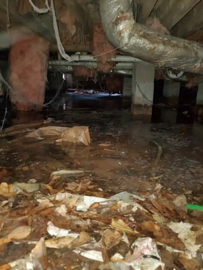 Crawl space flood assessment for Commercial Water Damage Restoration in Auburn